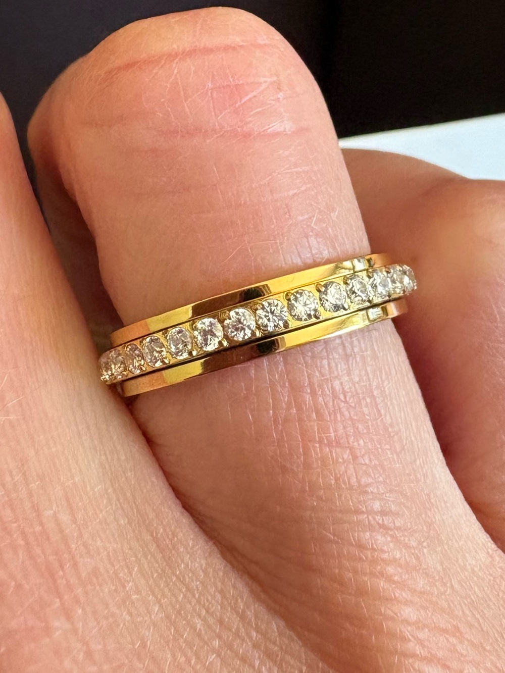 Gold Spinning Fidget Eternity Ring (size 6)